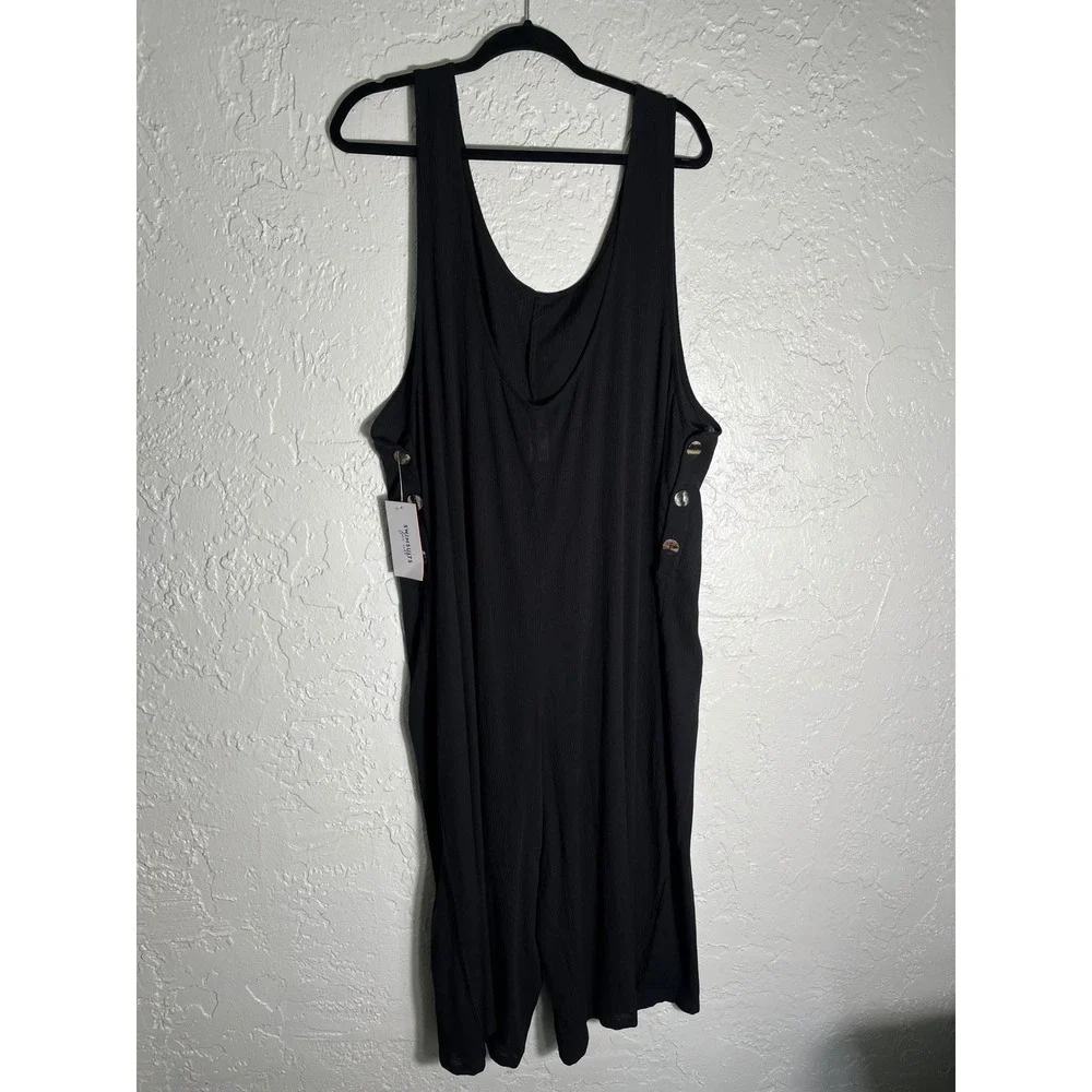 Swimsuits For All Jumpsuit Women 18 Black Wide Leg Sleeveless NWT Plus Size